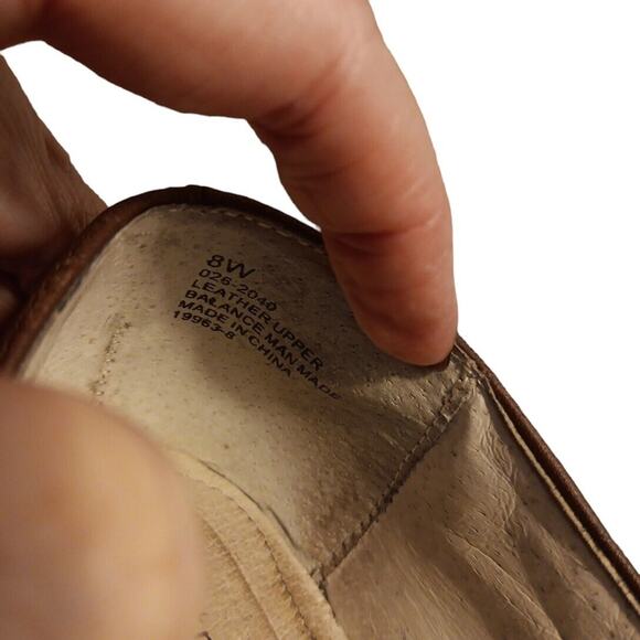 Strictly Comfort Women's 8W Brown Leather Slip-On Shoe Square Toe Block Heel - Picture 10 of 12